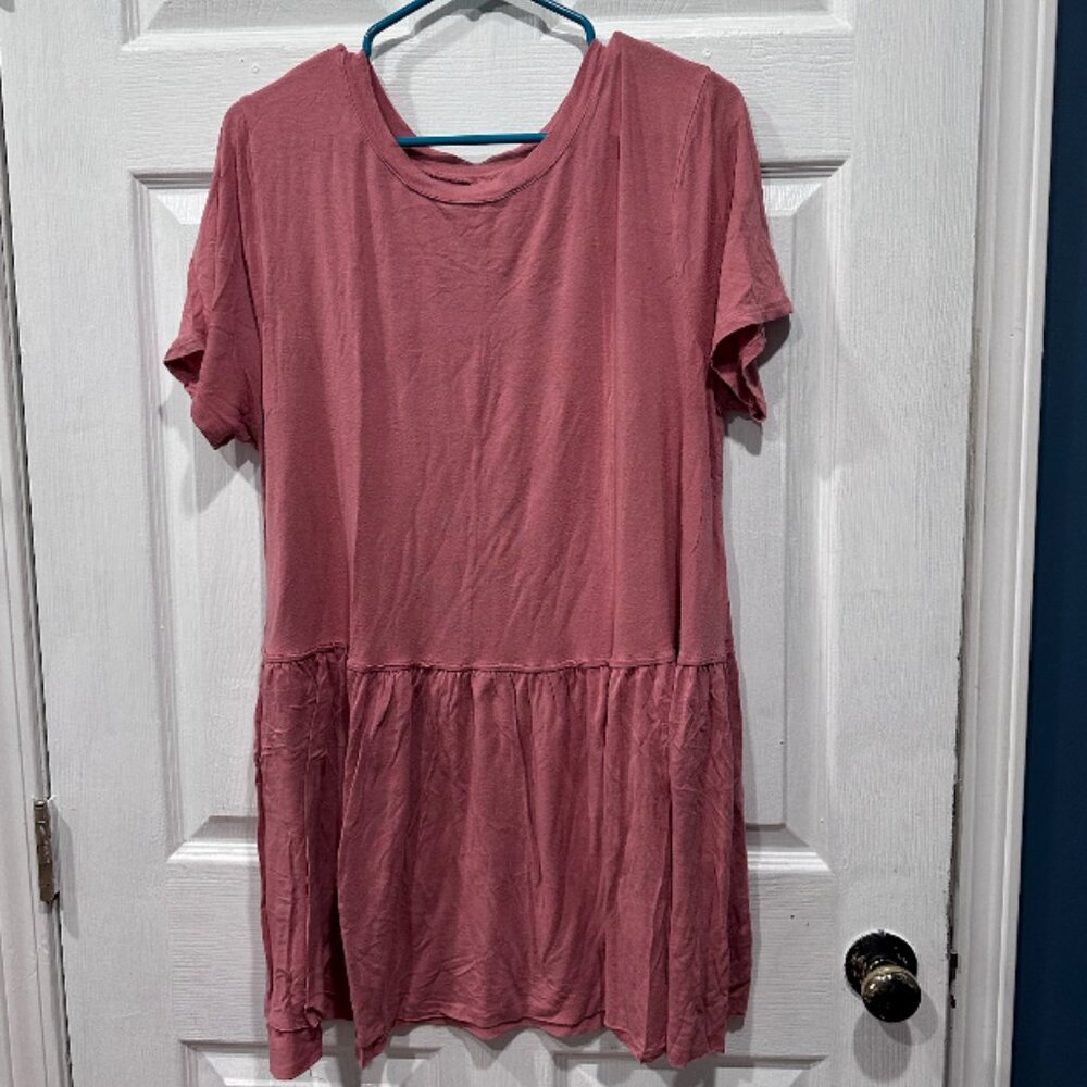 Pink Ruffle Babydoll Tunic